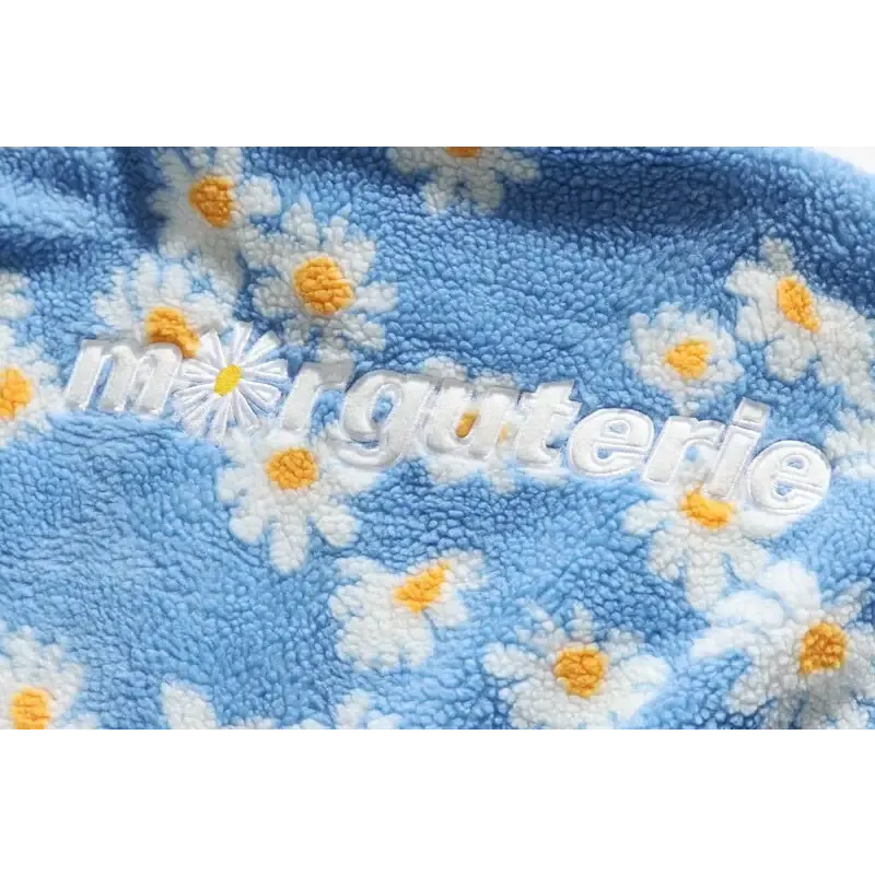 Marguerite Daisy Flower Y2K Jacket for Trendy Outerwear Style