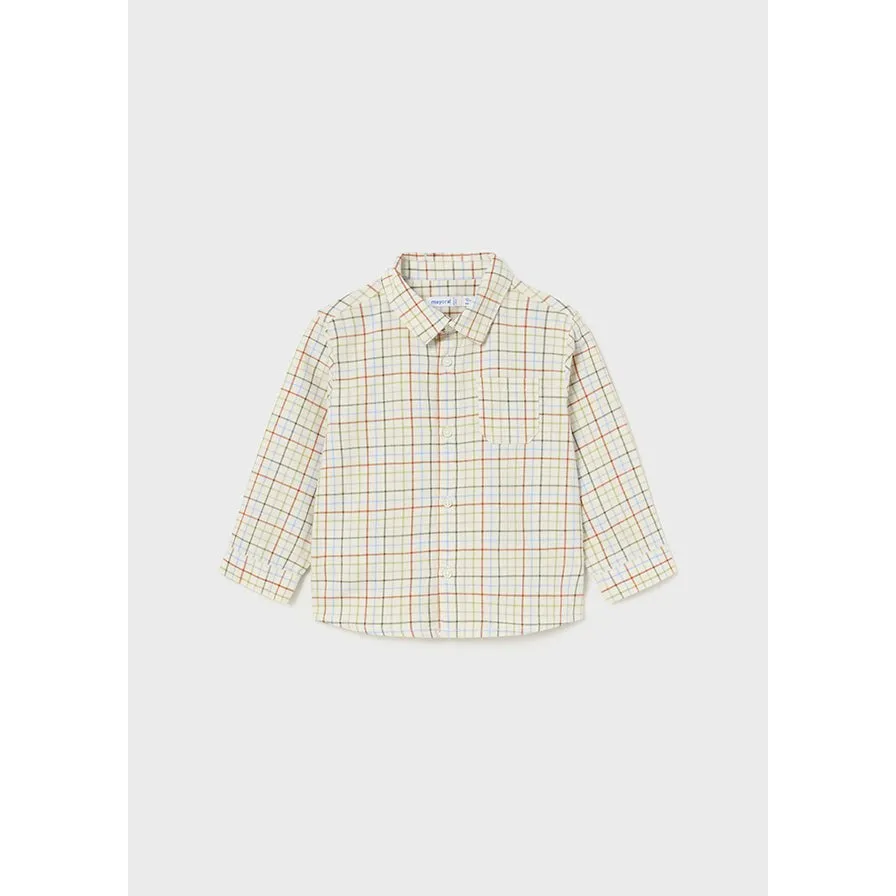 Mayoral Forest Plaid Long Sleeve Dress Shirt