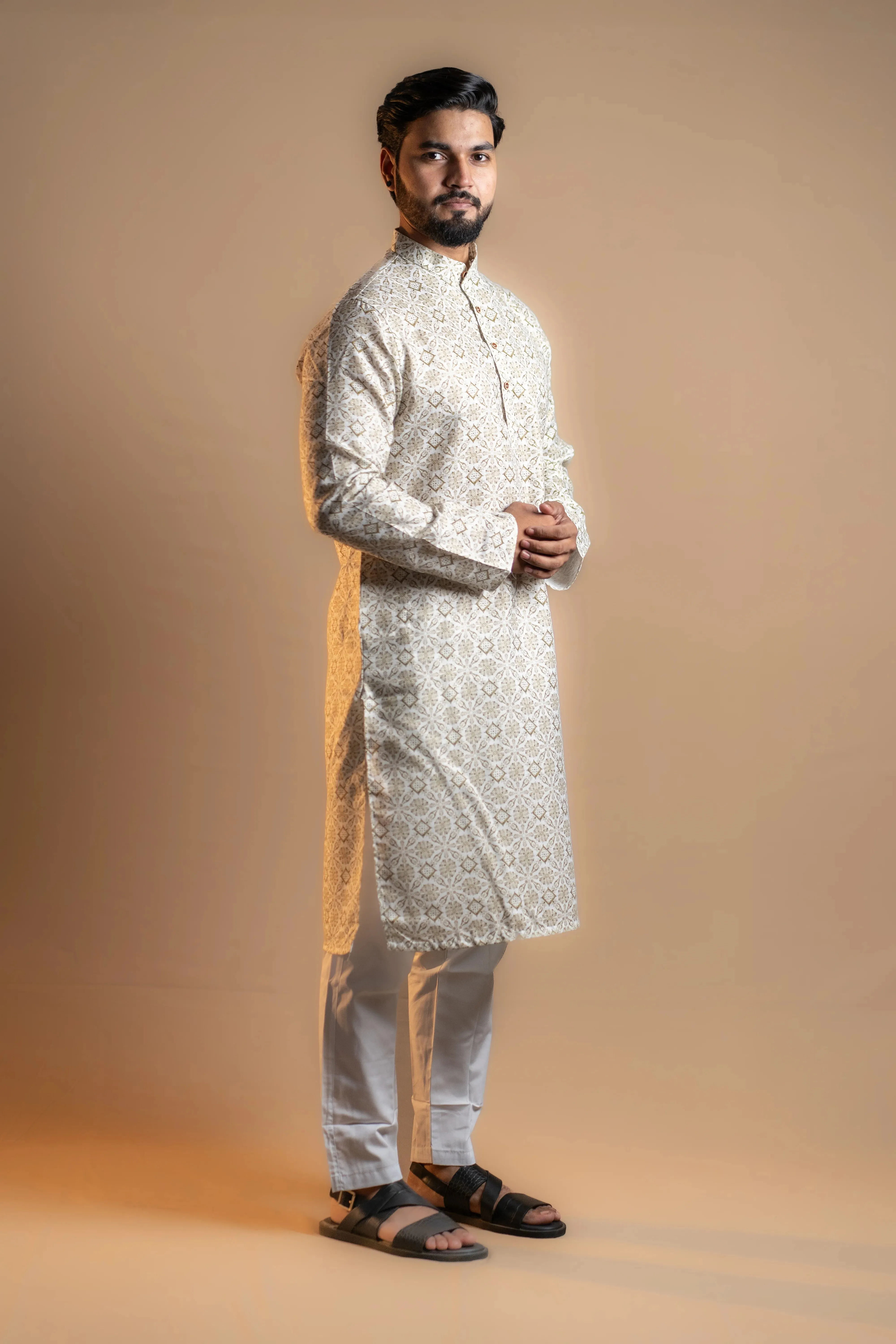 Men's Off-white Kurta Set