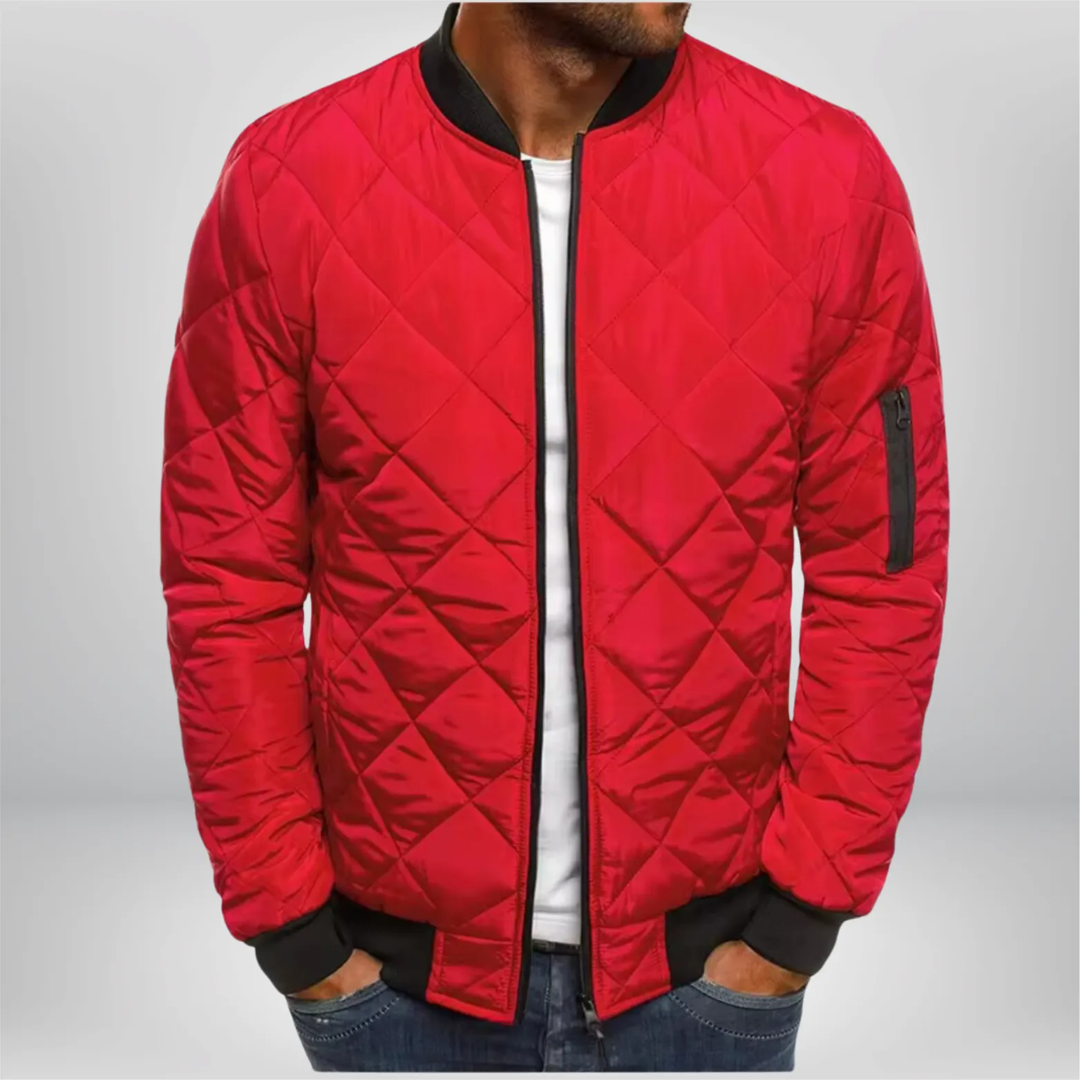 Men's Padded Bomber Jacket for Effortless Style in Cool Weather