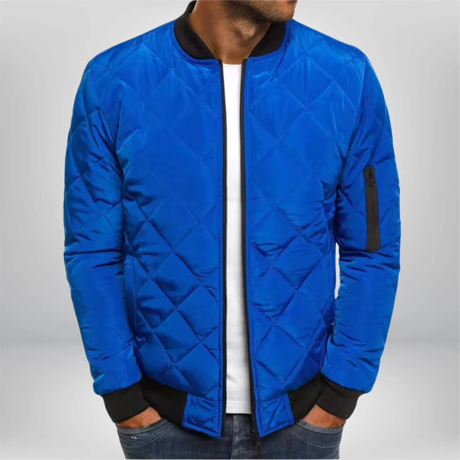 Men's Padded Bomber Jacket for Effortless Style in Cool Weather