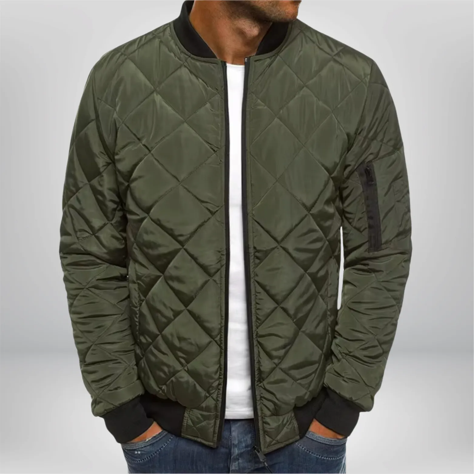 Men's Padded Bomber Jacket for Effortless Style in Cool Weather
