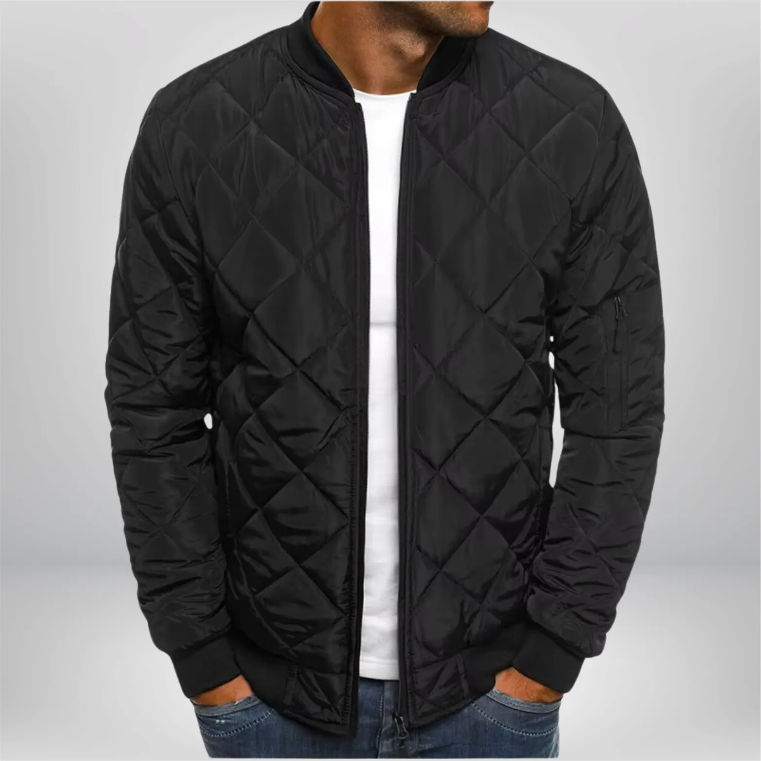 Men's Padded Bomber Jacket for Effortless Style in Cool Weather