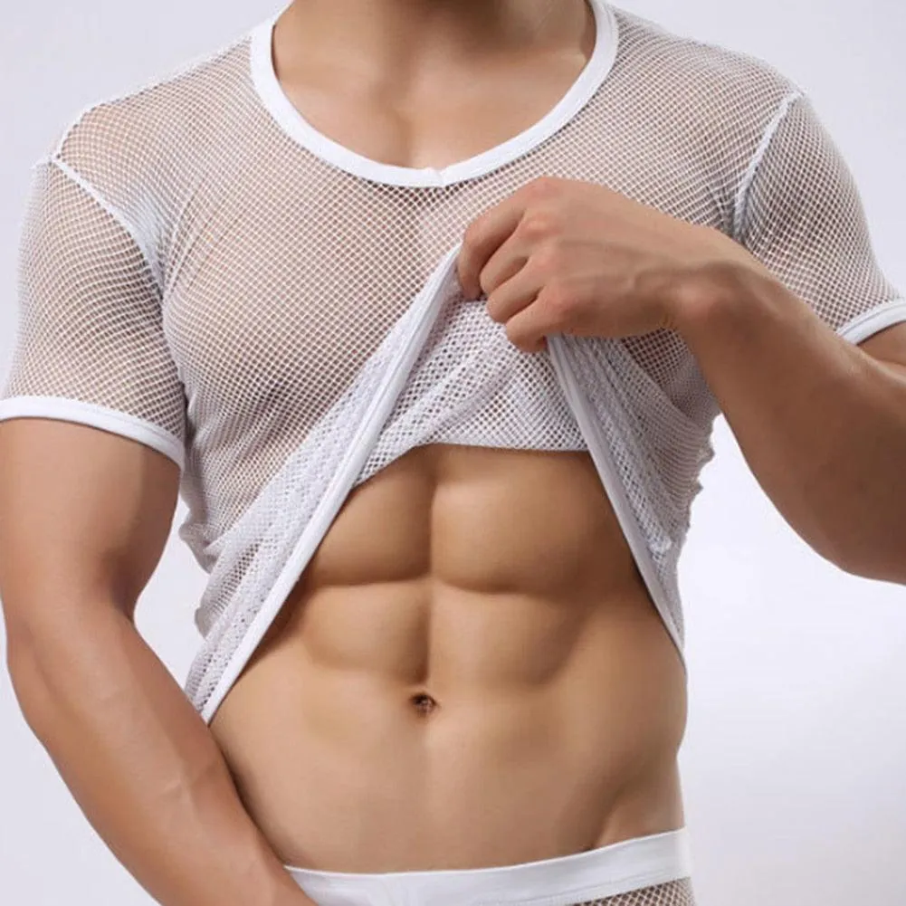 Mesh Short Sleeve Undershirt Top
