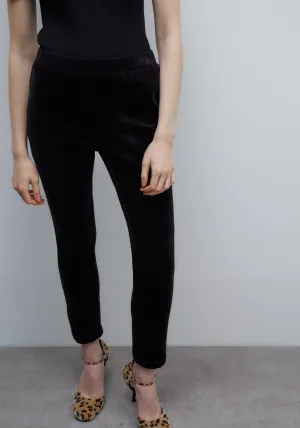 Micro-corduroy leggings - Black