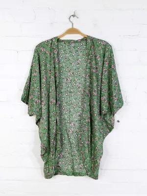 Mixed Print Short Sleeve Open Top