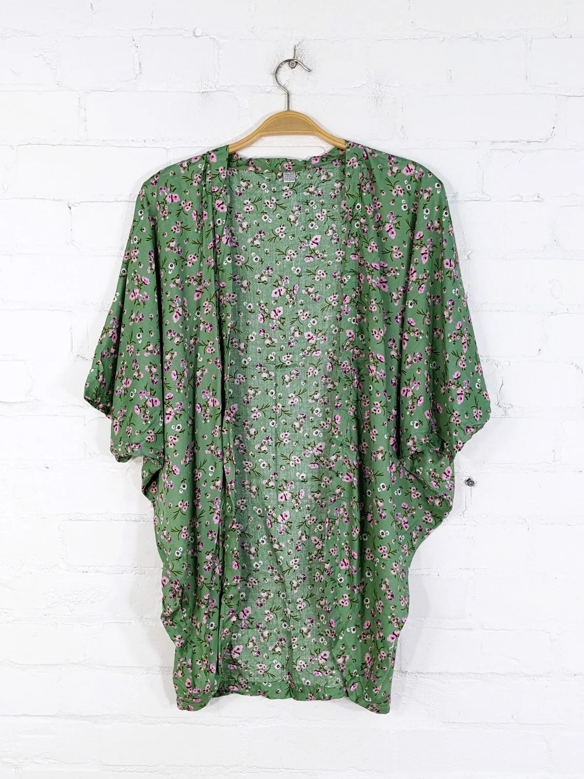 Mixed Print Short Sleeve Open Top