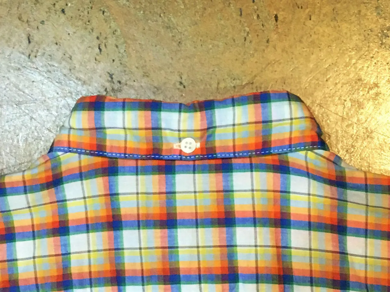 MST0019  Steven Alan Short Sleeve Single Needle Shirt  Orange Multi