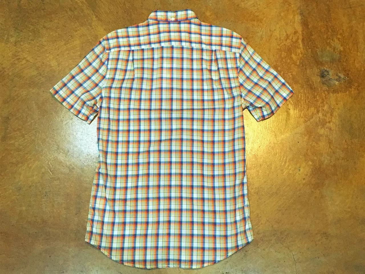 MST0019  Steven Alan Short Sleeve Single Needle Shirt  Orange Multi