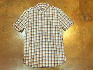 MST0019  Steven Alan Short Sleeve Single Needle Shirt  Orange Multi