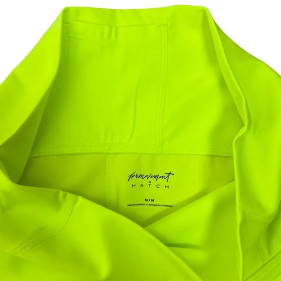NEW Free People Movement x Hatch Never Better Shorts M Neon Yellow