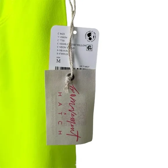NEW Free People Movement x Hatch Never Better Shorts M Neon Yellow