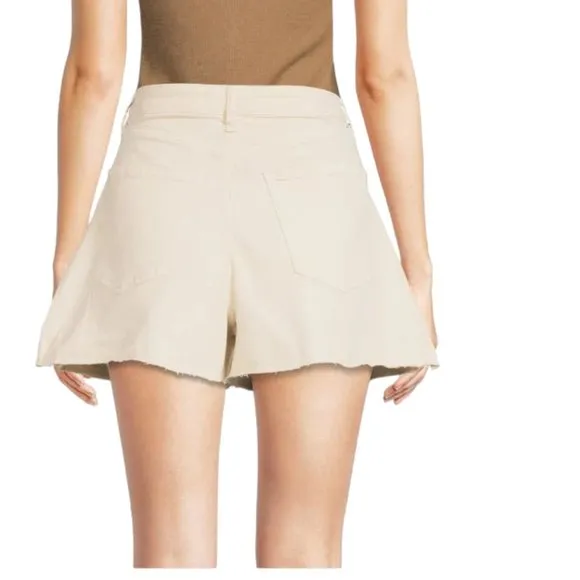 NEW Weworewhat Ivory Twill High Rise Boyfriend Short
