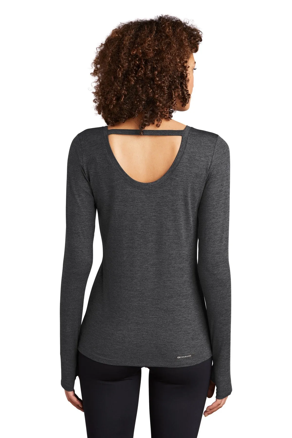 OGIO  Women's Force Long Sleeve Tee LOE340 Blacktop Heather