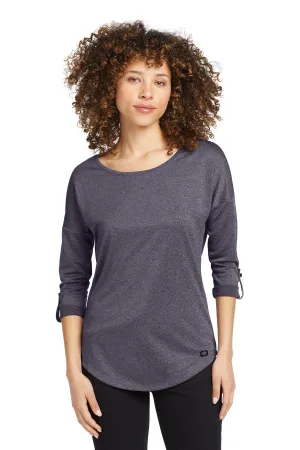 OGIO  Women's Gravitate Scoop 3/4-Sleeve . LOG141 Navy Heather