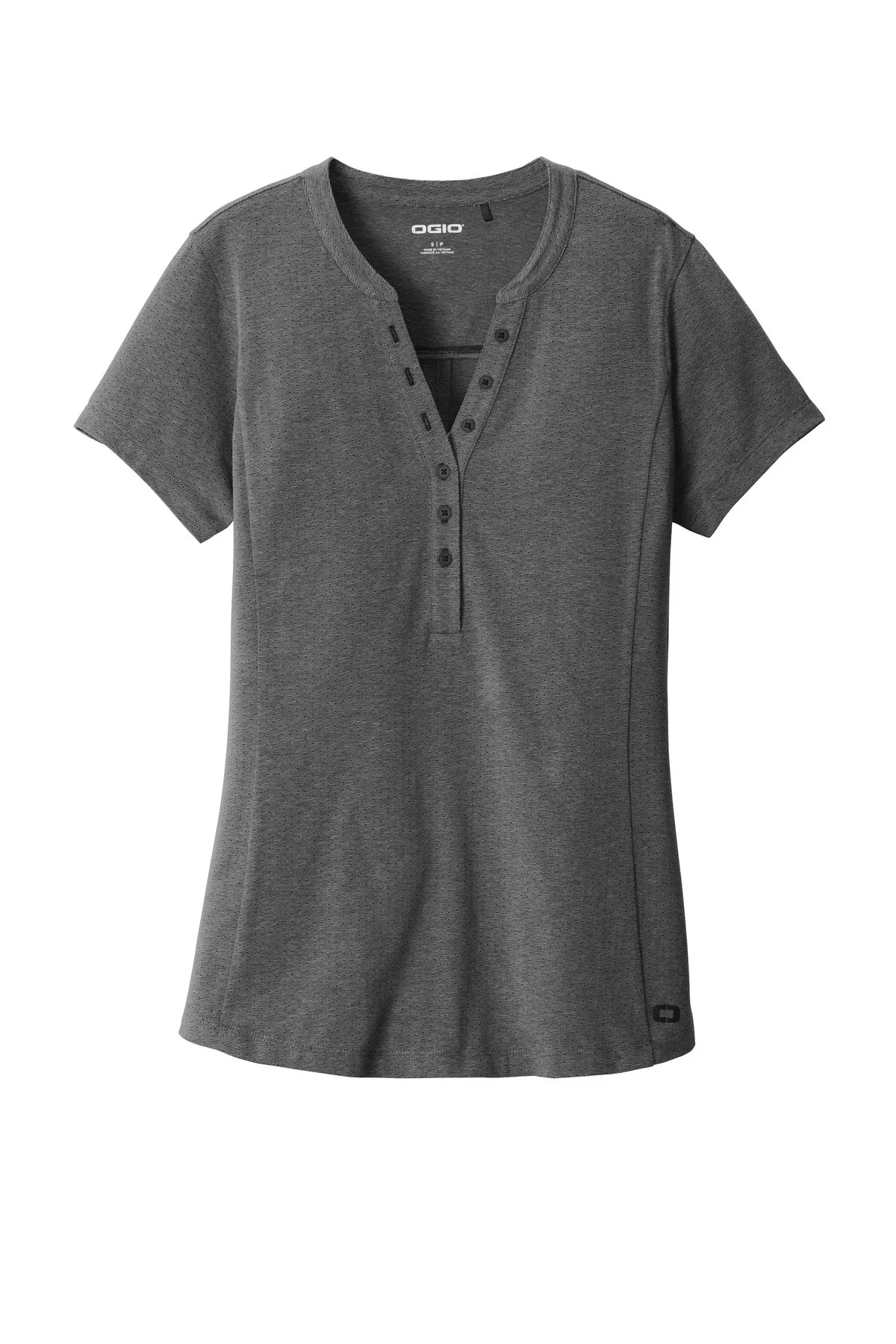 OGIO   Women's Tread Henley. LOG136 Blacktop Heather