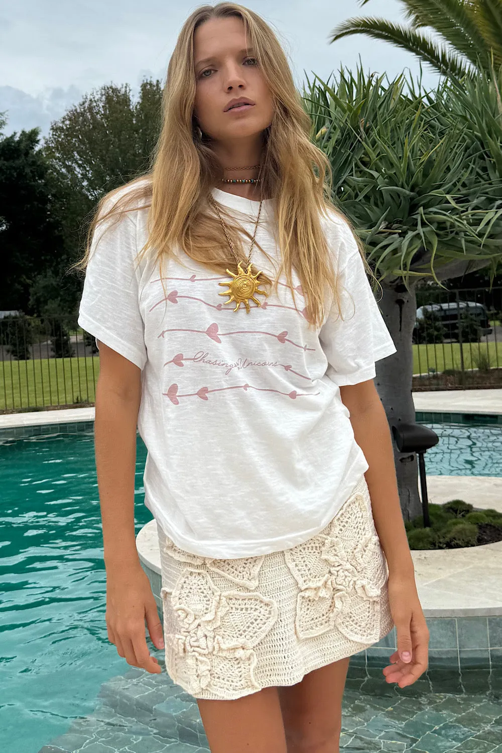 Organic Cotton Chasing Unicorns Tee - Heart Graphic