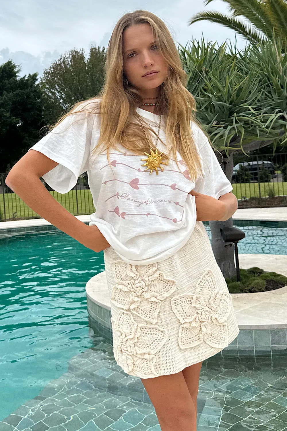 Organic Cotton Chasing Unicorns Tee - Heart Graphic