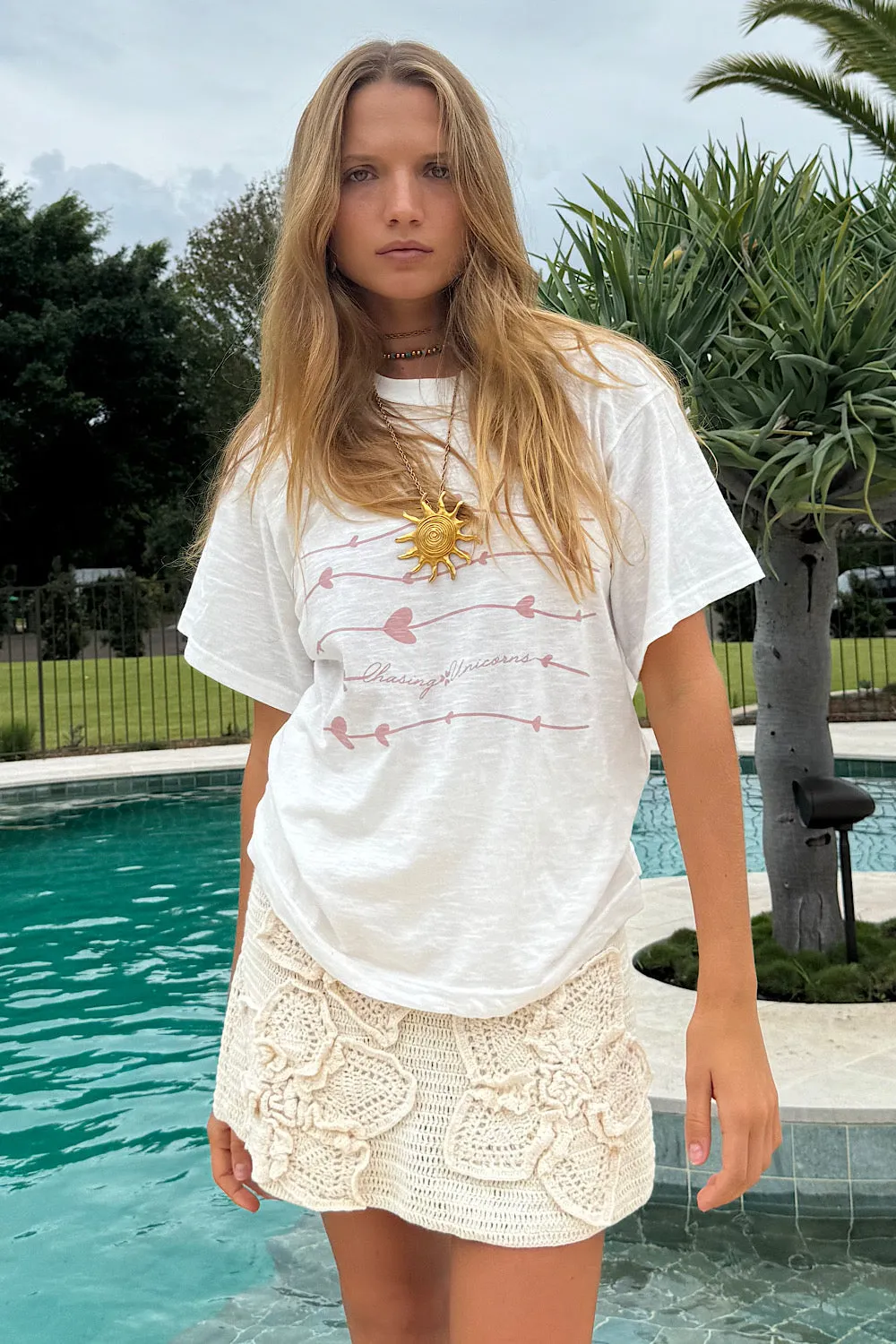 Organic Cotton Chasing Unicorns Tee - Heart Graphic