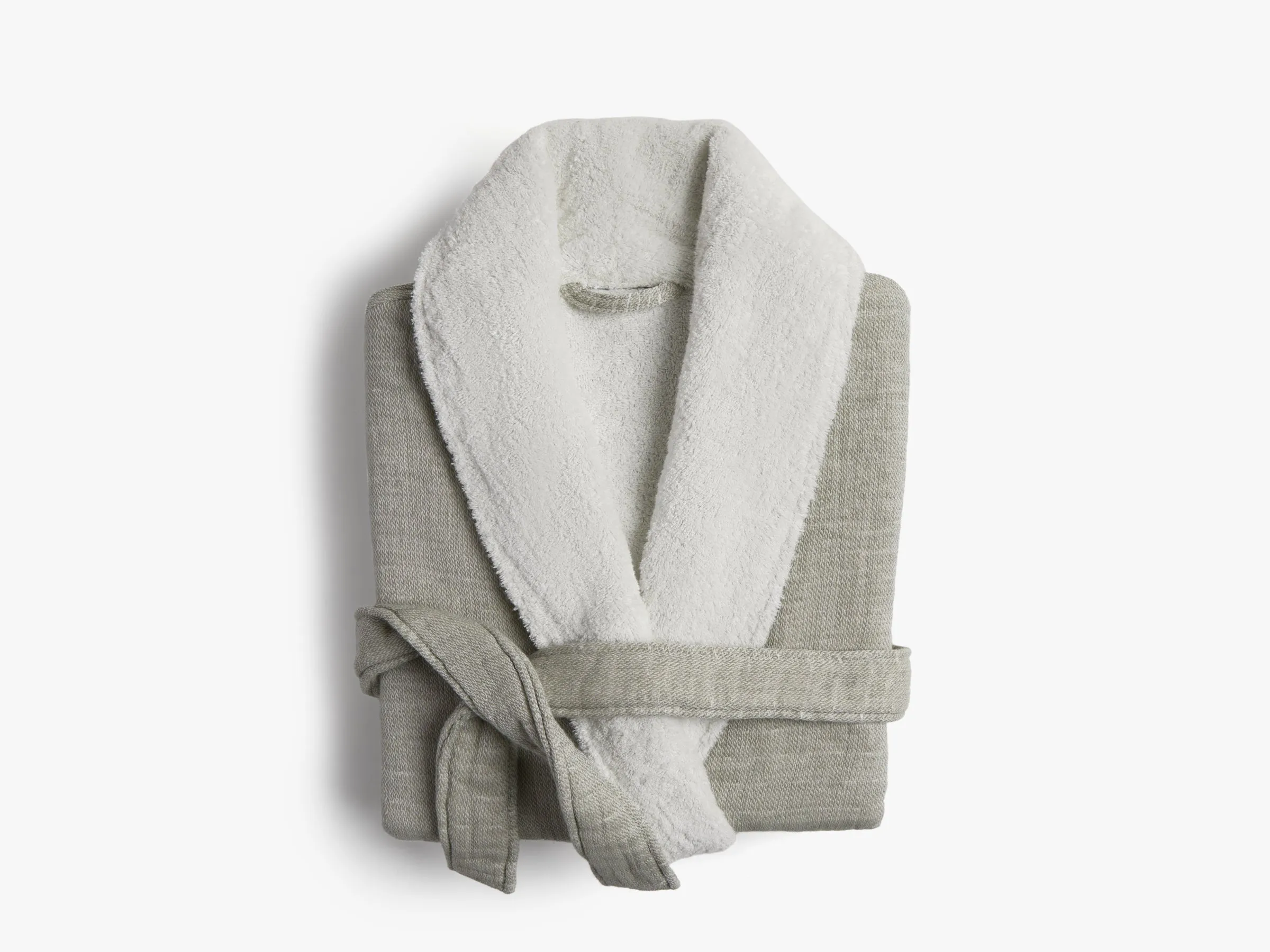 Organic Gauze Terry Robe (Moss with Cream)