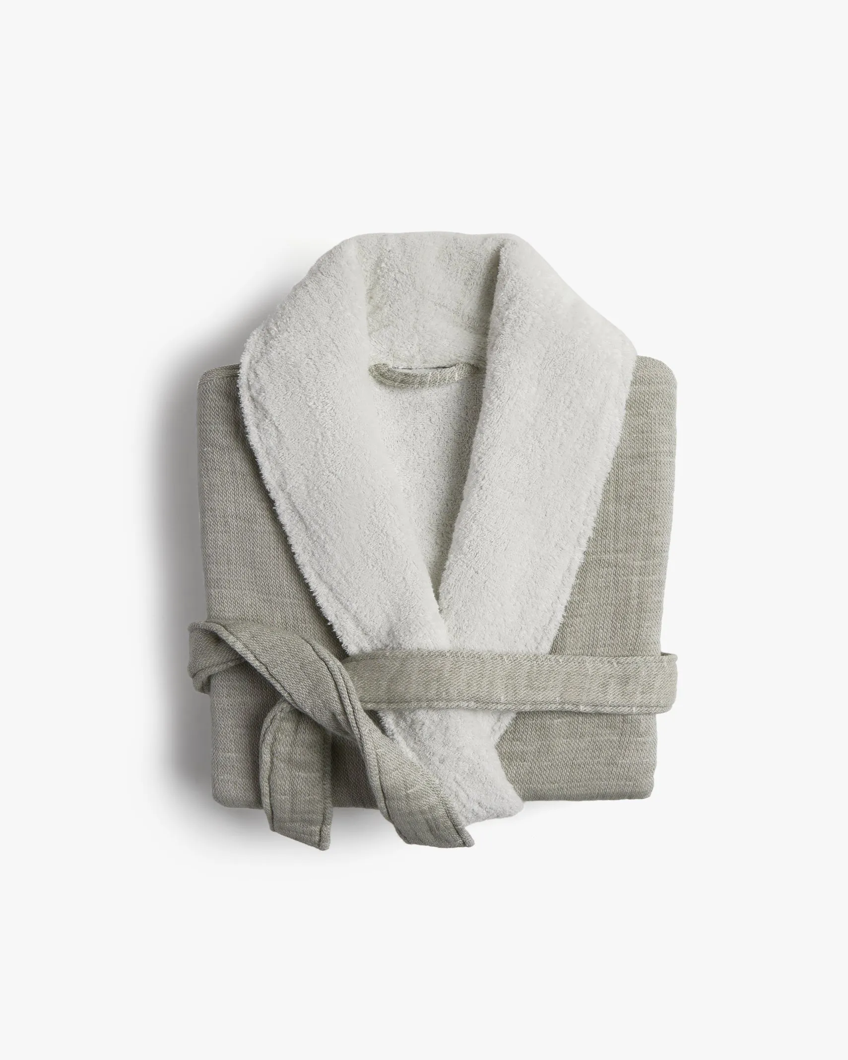 Organic Gauze Terry Robe (Moss with Cream)