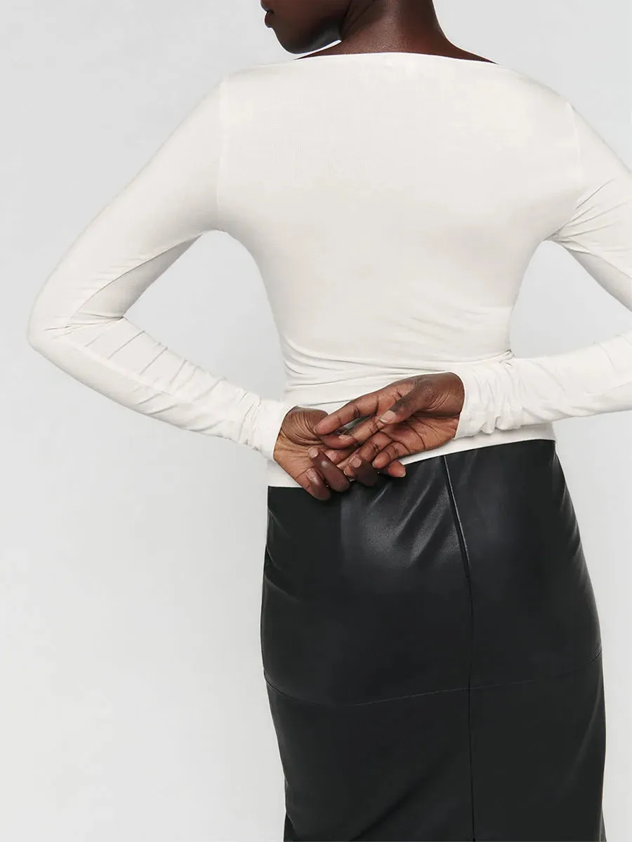 Out From Under  Boatneck Long Sleeve Top