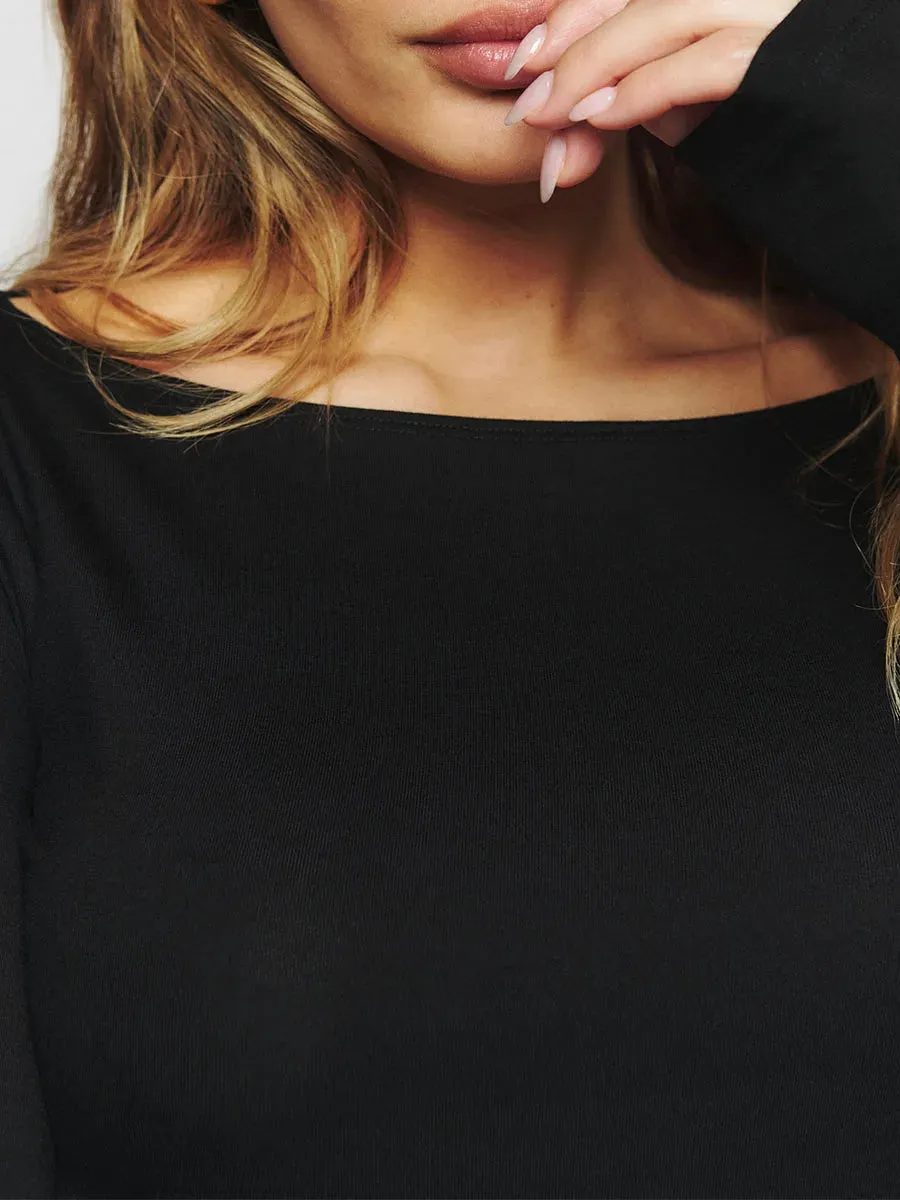 Out From Under  Boatneck Long Sleeve Top