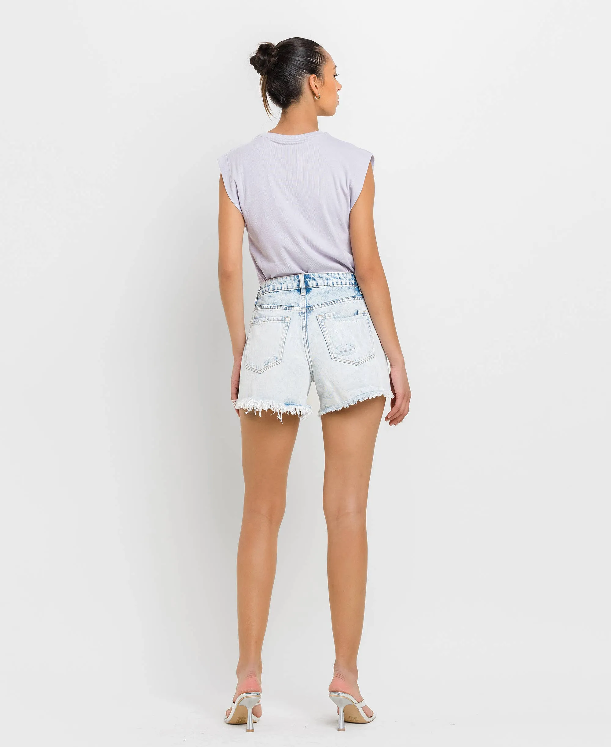Ozzy- High Rise Distressed Shorts