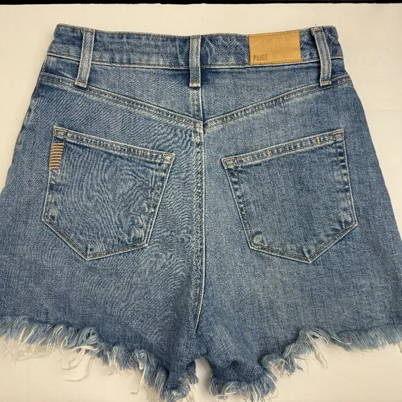 PAIGE Dani High Rise Distressed Jean Shorts Size 25
