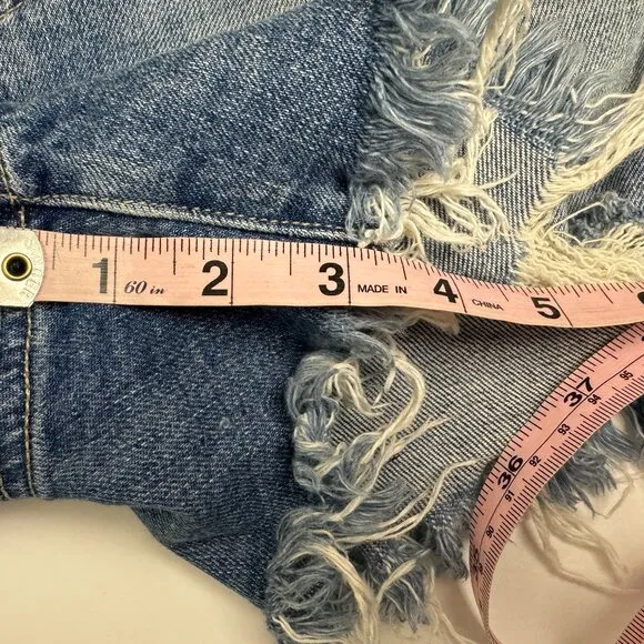 PAIGE Dani High Rise Distressed Jean Shorts Size 25