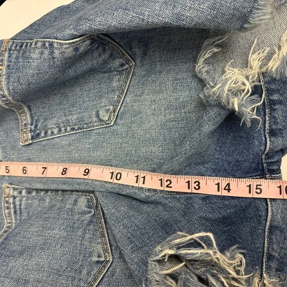 PAIGE Dani High Rise Distressed Jean Shorts Size 25