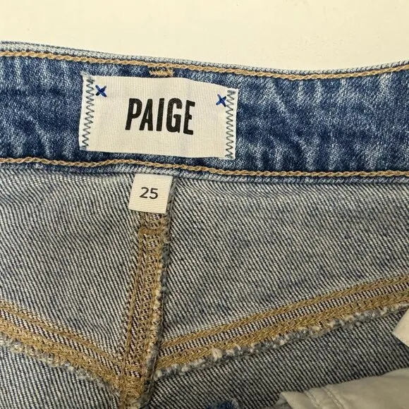 PAIGE Dani High Rise Distressed Jean Shorts Size 25