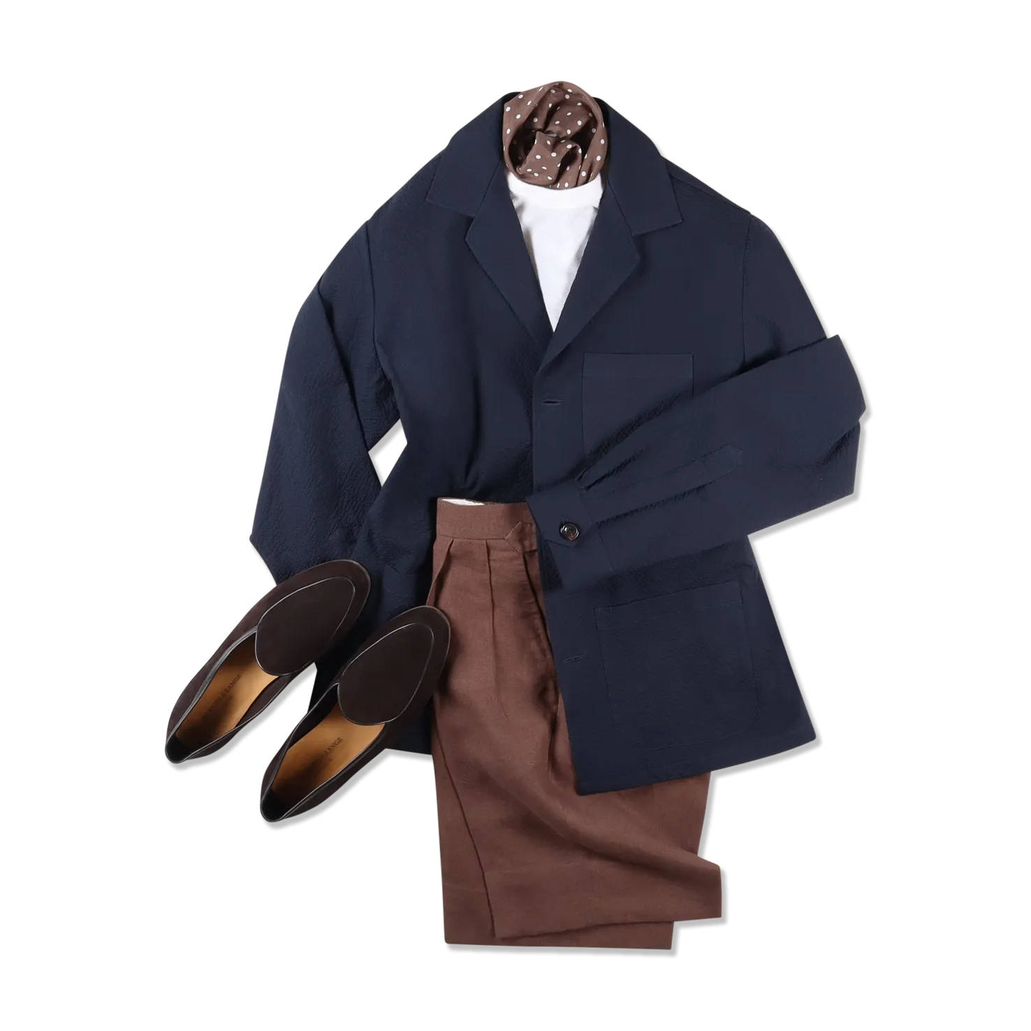 Painters Jacket in Navy Blue Seersucker