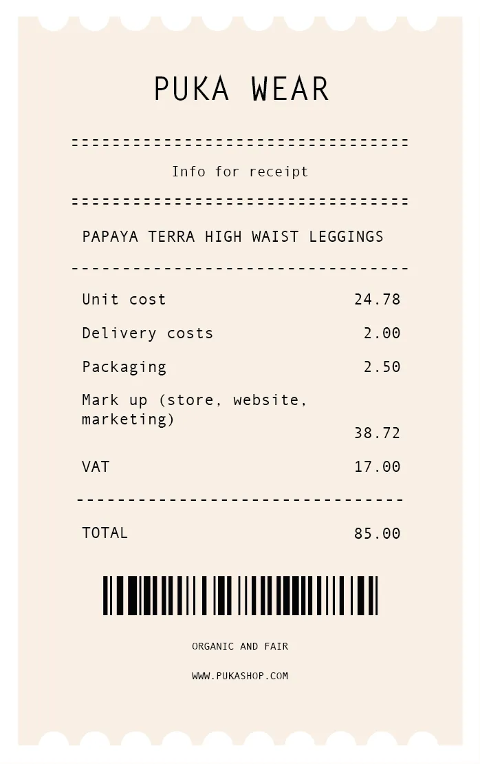 Papaya Terra organic high waist leggings