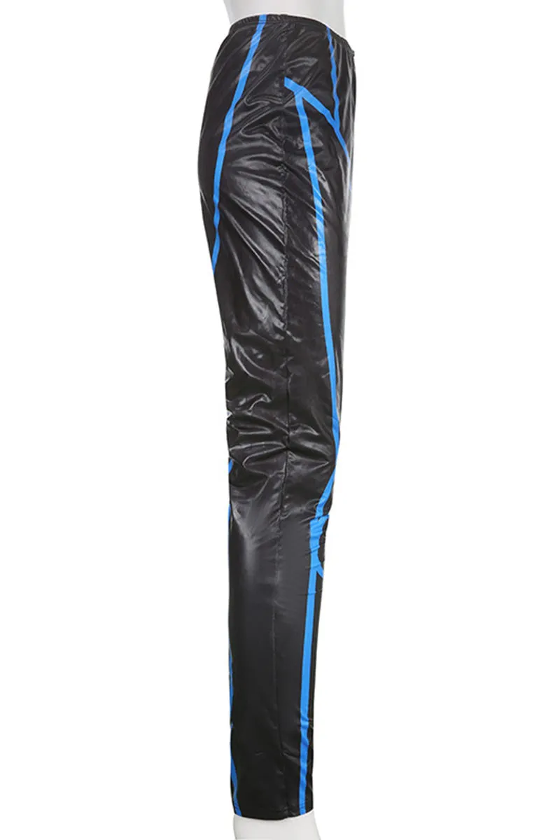 PH844 Faux Leather High Waist Leggings Pants