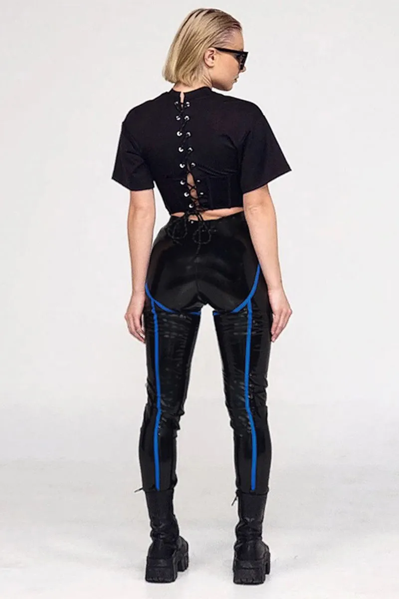 PH844 Faux Leather High Waist Leggings Pants