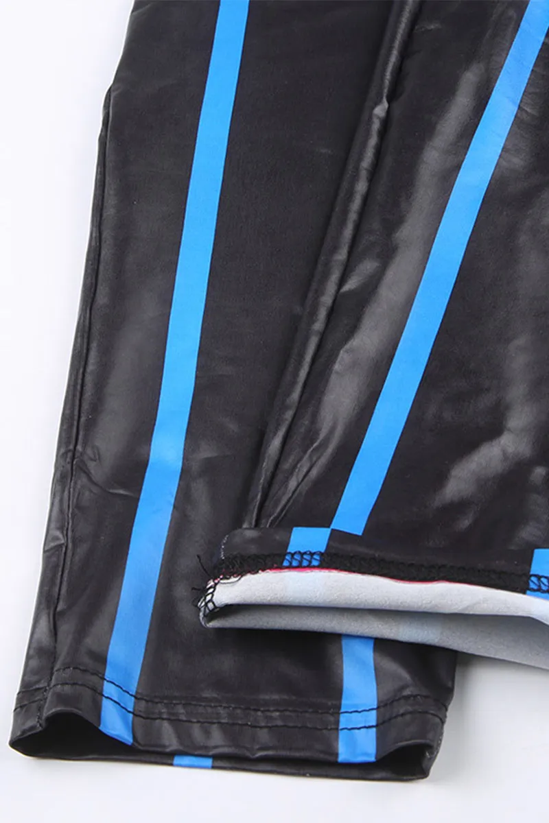 PH844 Faux Leather High Waist Leggings Pants
