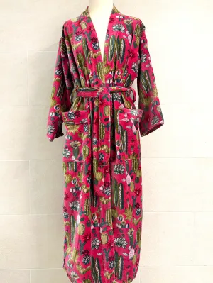 PINK CACTUS VELVET ROBE