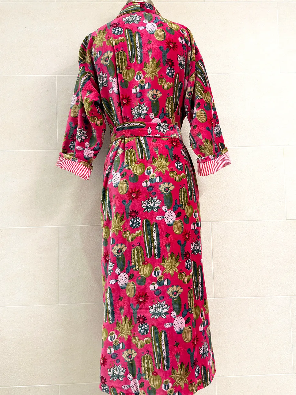 PINK CACTUS VELVET ROBE