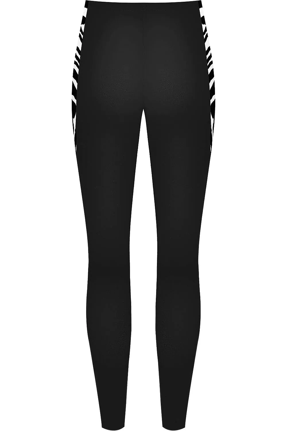 Plus Size Print Side Stripe High Waist Leggings