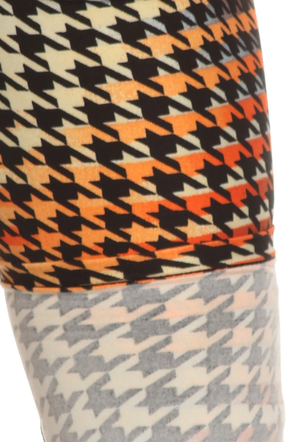Plus Size Rainbow Houndstooth Leggings