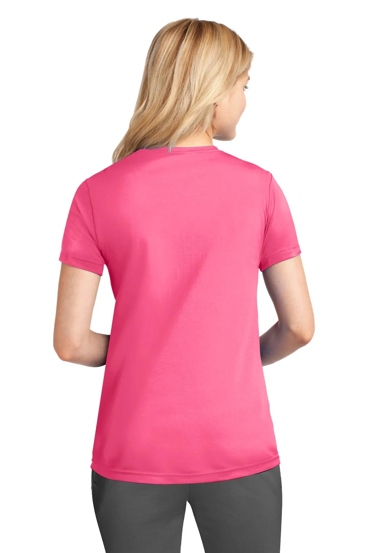 Port & Company Women's Performance Tee. LPC380 Neon Pink