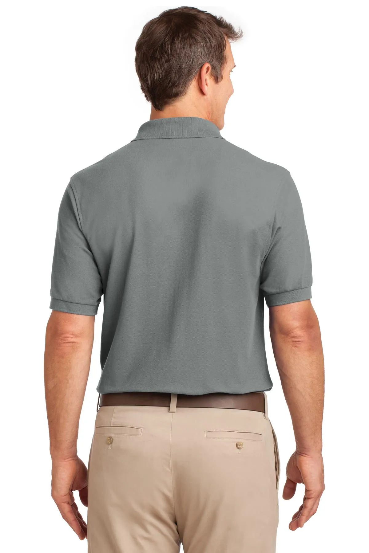 Port Authority Tall Silk Touch Polo with Pocket. TLK500P Cool Grey Tall