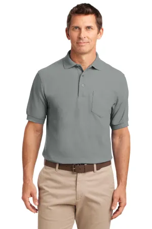 Port Authority Tall Silk Touch Polo with Pocket. TLK500P Cool Grey Tall