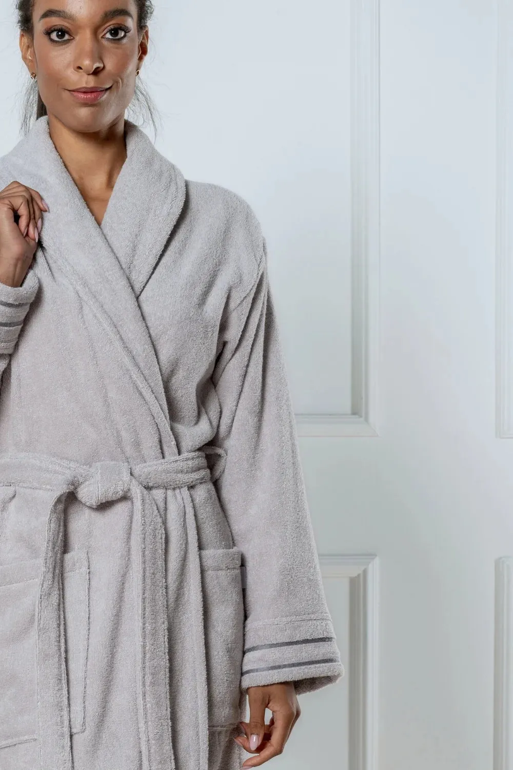 Premium Cotton Terry Bathrobe with Shawl Collar