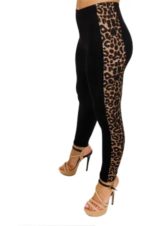 Print Side Stripe High Waist Leggings