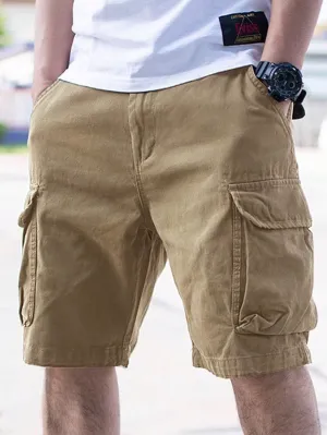 QA Homme Men's Summer Loose Flap Pocket Side Cargo Shorts