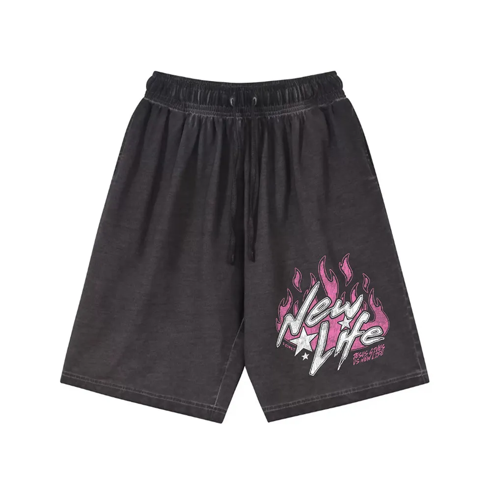 "Casual simple flame letter pattern design" Shorts