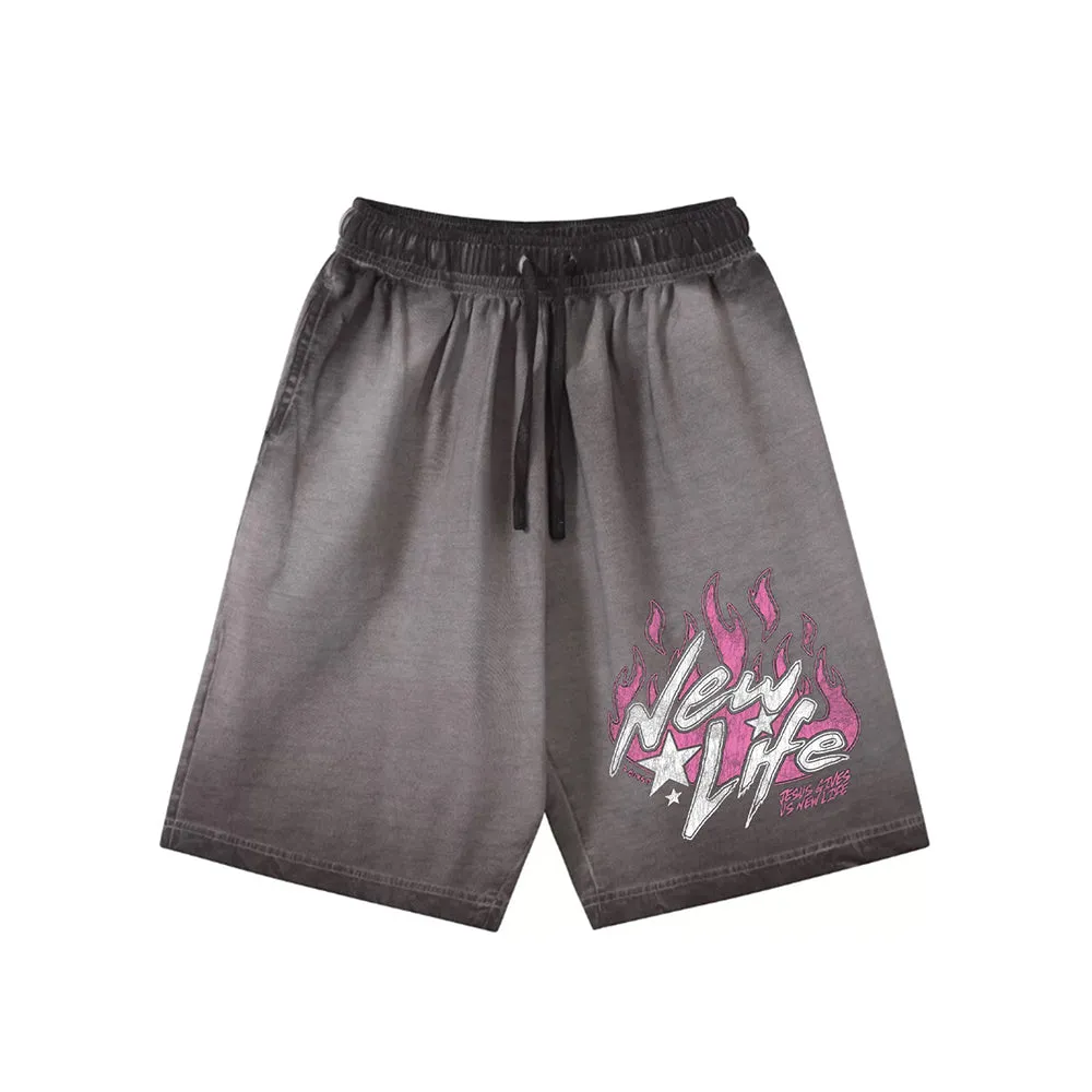 "Casual simple flame letter pattern design" Shorts