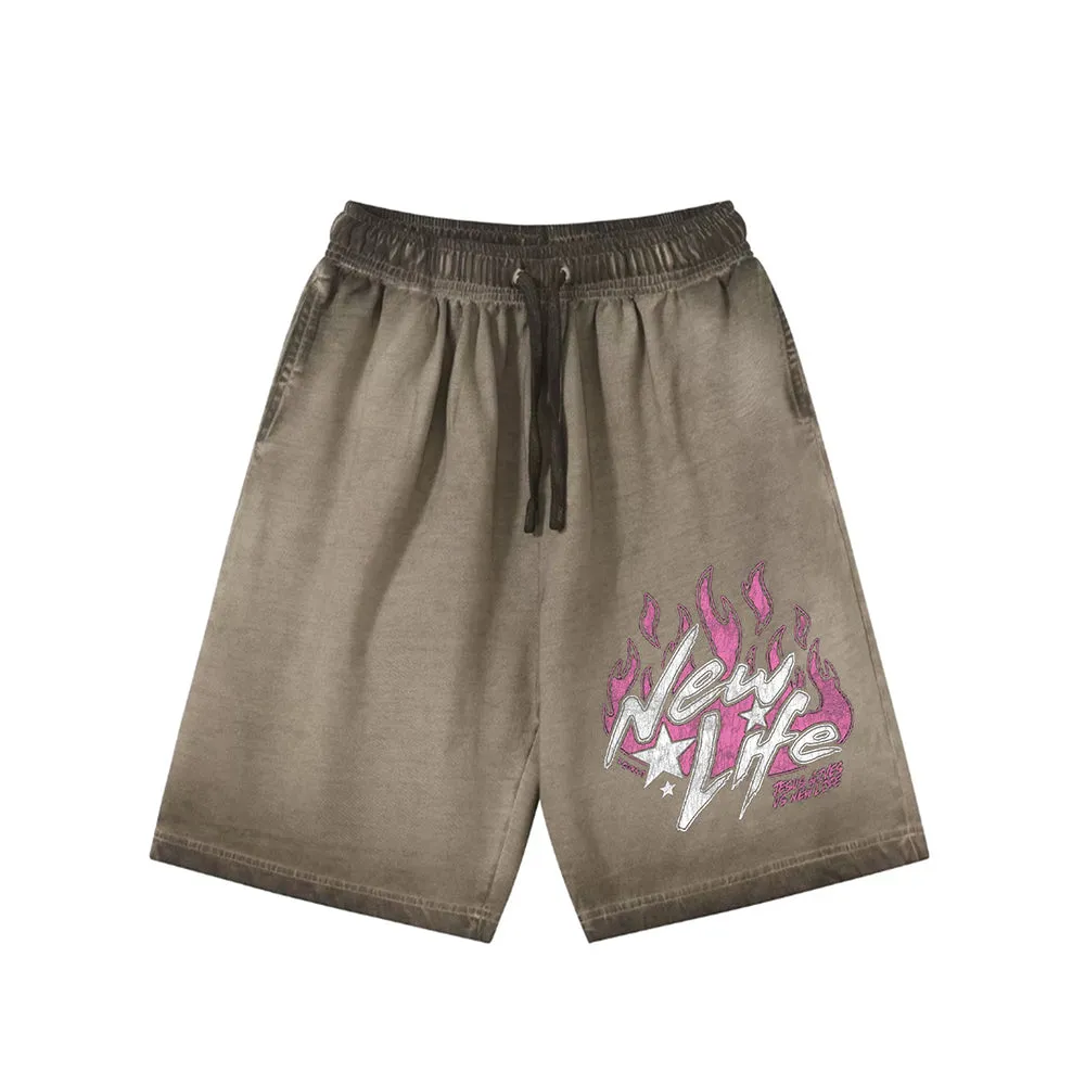 "Casual simple flame letter pattern design" Shorts